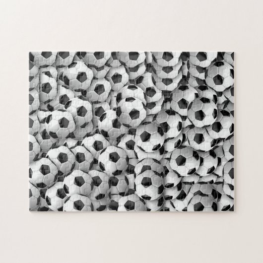 サッカーボールの写真のパズル ジグソーパズル (横)