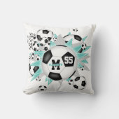 サッカーボールの吹き出しガーリースポーツルームのデッキ クッション (正面)