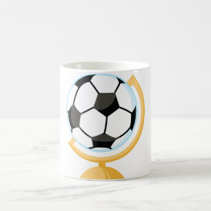 サッカーボールの地球のマグ コーヒーマグカップ