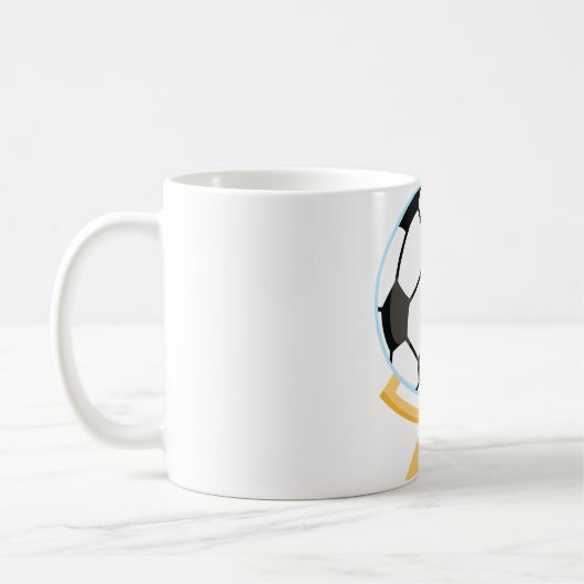 サッカーボールの地球のマグ コーヒーマグカップ (左)