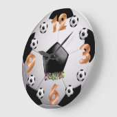 サッカーボールの壁時計 ラージ壁時計 (傾斜)