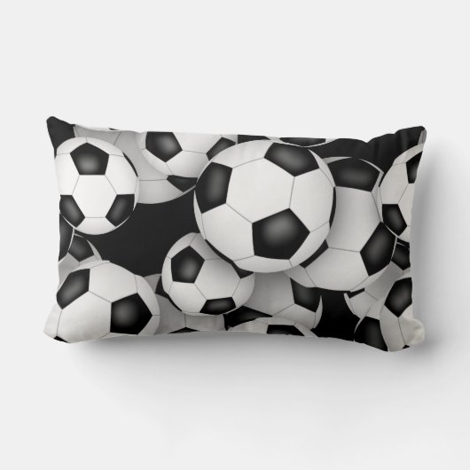 サッカーボールの多いアスリート名ジャージー番号 ランバークッション (裏面)
