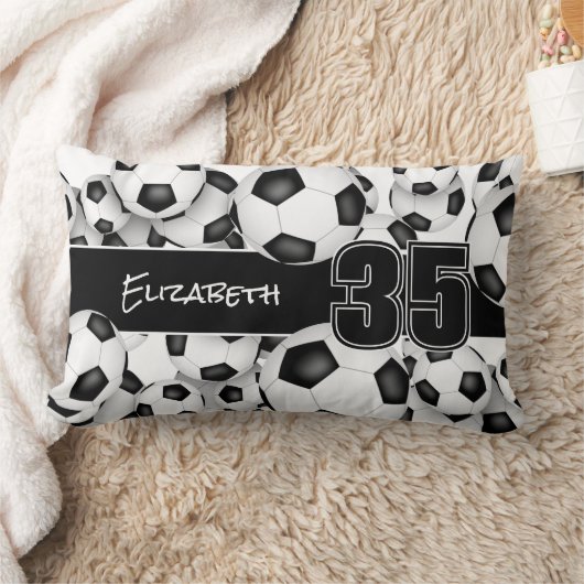サッカーボールの多いアスリート名ジャージー番号 ランバークッション (ブランケット)
