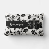 サッカーボールの多いアスリート名ジャージー番号 ランバークッション (正面)