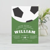 サッカーボールの子供の誕生日パーティー 招待状 (スタンド正面)