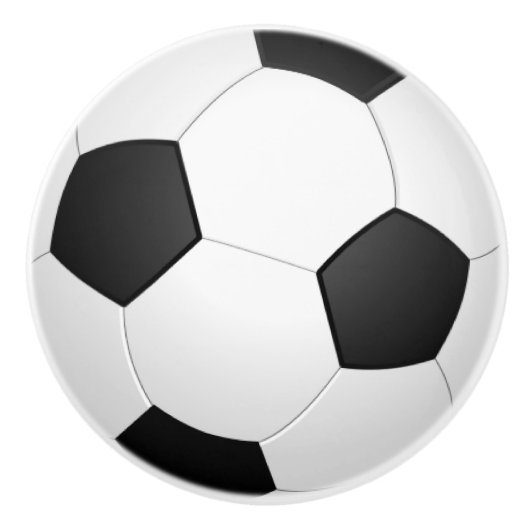 サッカーボールの引出しの引き セラミックノブ (正面)