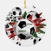 サッカーボールの打ち出し セラミックオーナメント (裏面)
