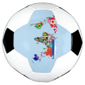 サッカーボールの旗の世界地図 サッカーボール (回転)