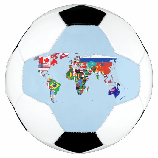 サッカーボールの旗の世界地図 サッカーボール (正面)
