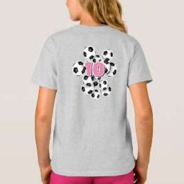 サッカーボールの束のアスリート名 Tシャツ