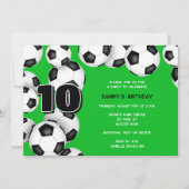 サッカーボールの束子供の誕生日パーティー 招待状 (正面)