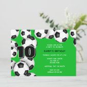 サッカーボールの束子供の誕生日パーティー 招待状 (スタンド正面)