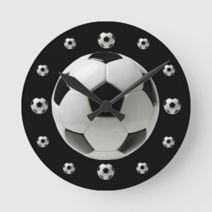 サッカーボールの柱時計 ラウンド壁時計