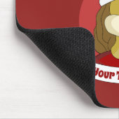 サッカーボールの漫画のマウスパッドを保持しているライオン マウスパッド (コーナー)