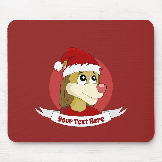 サッカーボールの漫画のマウスパッドを保持しているライオン マウスパッド (正面)