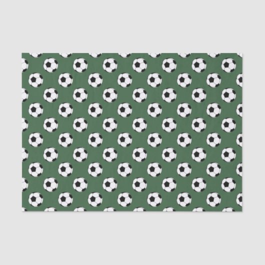 サッカーボールの白黒、ハンターグリーン 薄葉紙 (正面)