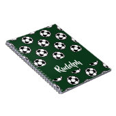 サッカーボールの緑のパターン ノートブック (右側)