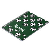 サッカーボールの緑のパターン ノートブック (左側)