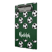 サッカーボールの緑のパターン ミニクリップボード (アングル2)