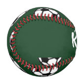 サッカーボールの緑のパターン 野球ボール (正面左)