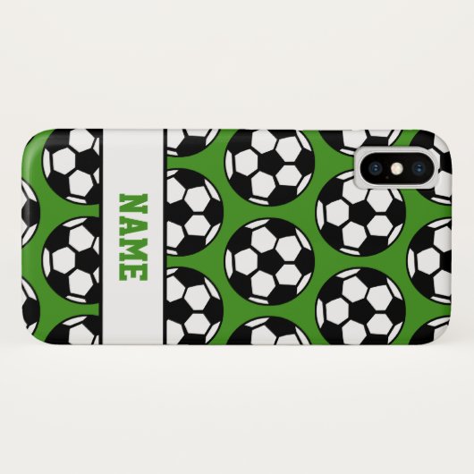 サッカーボールの緑のパーソナライズなiPhone6ケース Case-Mate iPhoneケース (裏面(横))