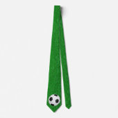 サッカーボールの芝生プリントネクタイ ネクタイ (正面)
