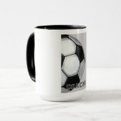 サッカーボールの芸術はコーチ感謝していしています マグカップ (正面左)