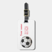 サッカーボールの荷物のラベル ラゲッジタグ (正面縦)