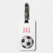 サッカーボールの荷物のラベル ラゲッジタグ (裏面縦)