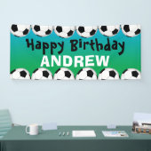 サッカーボールの誕生日の旗 横断幕 (トレードショー)