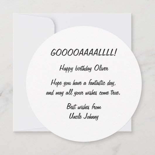 サッカーボールの誕生日カード カード (裏面)