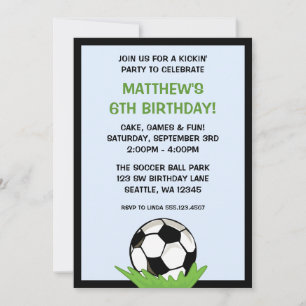 サッカーボールの誕生日パーティー招待状 招待状