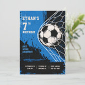 サッカーボールの誕生日パーティー招待状 招待状 (スタンド正面)