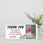 サッカーボールの誕生日感謝写真カード サンキューカード (スタンド正面)