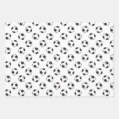 サッカーボールの調整セット白黒 ラッピングペーパーシート (正面3)