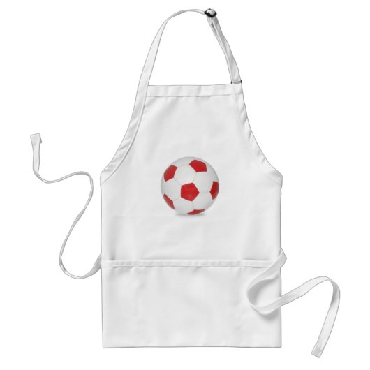 サッカーボールの赤 スタンダードエプロン (正面)