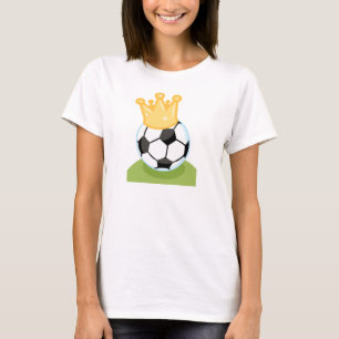 サッカーボールの身に着けている王冠のTシャツおよびギフト Tシャツ