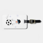 サッカーボールの雪だるま ラゲッジタグ (正面横)
