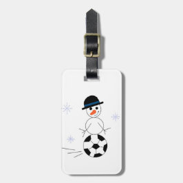 サッカーボールの雪だるま ラゲッジタグ
