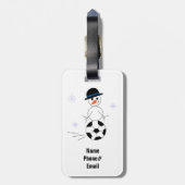 サッカーボールの雪だるま ラゲッジタグ (裏面縦)