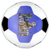 サッカーボールの青いメルカット サッカーボール (回転)