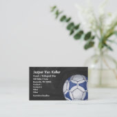 サッカーボールの青と白の名刺 名刺 (スタンド正面)