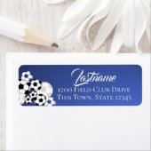 サッカーボールの青と白 ラベル (インサイチュ)