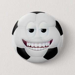 サッカーボールの顔2 缶バッジ