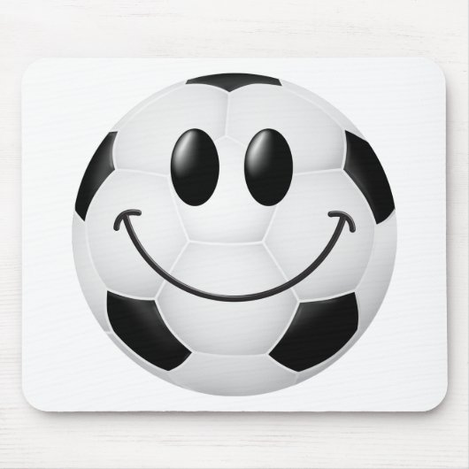 サッカーボールの顔 マウスパッド (正面)
