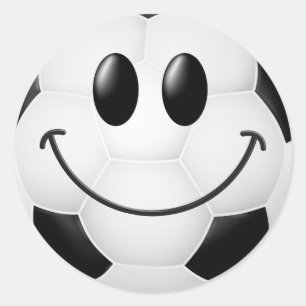 サッカーボールの顔 ラウンドシール