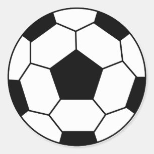サッカーボールの黒のステッカー ラウンドシール