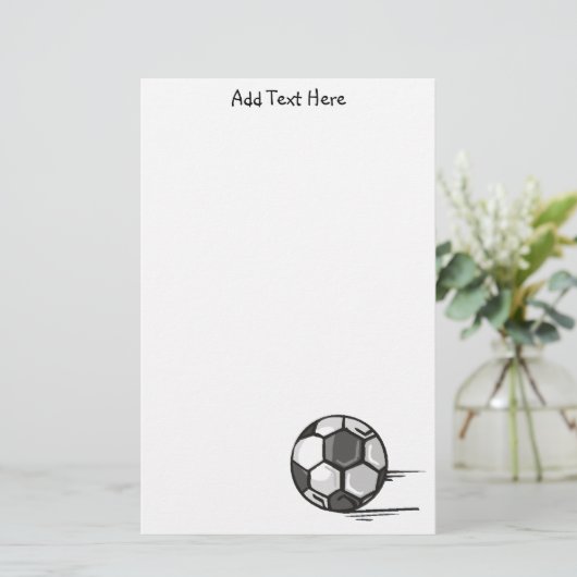 サッカーボールは文房具を遊ばします 便箋 (スタンド正面)
