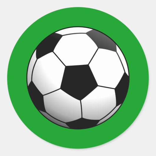 サッカーボールをグリーンに ラウンドシール (正面)