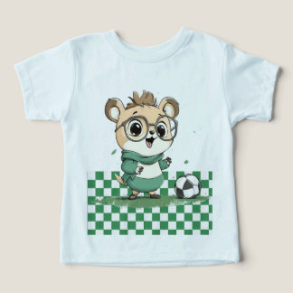 サッカーボールを持ったかわいいクマ